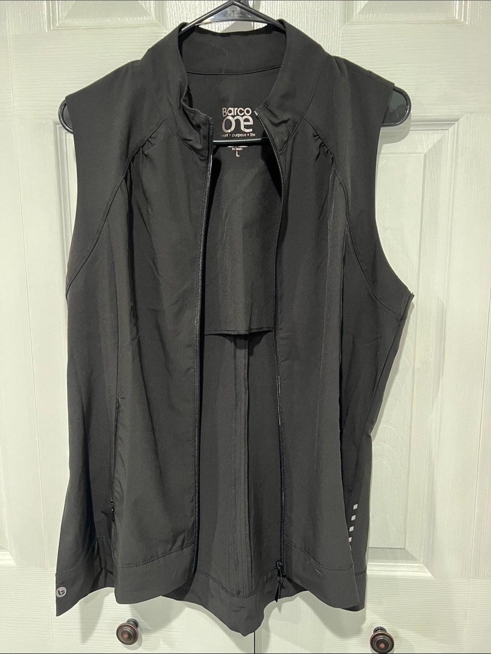Barco One Black Sleeveless Zip Vest with Stand Collar